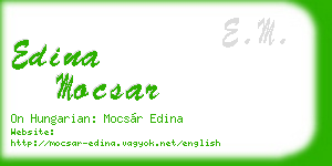 edina mocsar business card